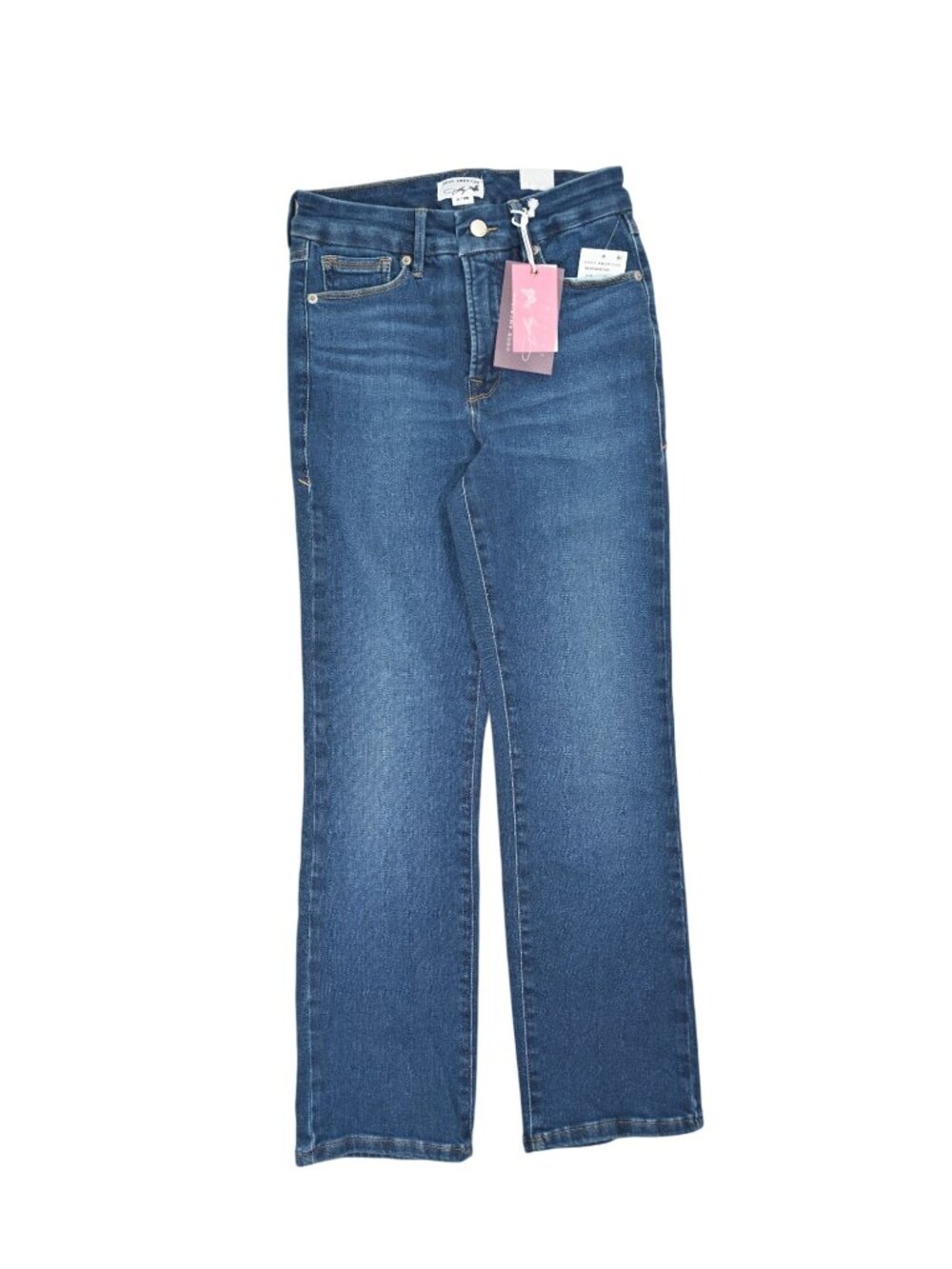 Good American x Dolly Joleans Petite Straight Jeans in Indigo1080